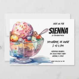 Invitación a la fiesta de crema de hielo