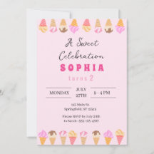 Invitación a la fiesta de crema de hielo dulce