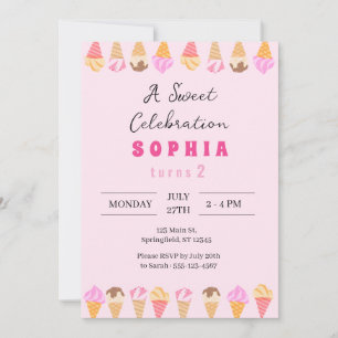Invitación a la fiesta de crema de hielo dulce