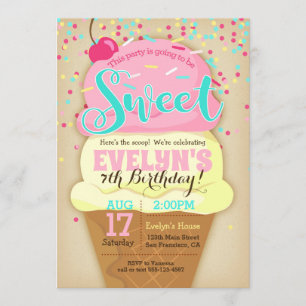 Invitación a la fiesta de crema de hielo - Invitac