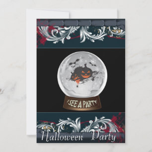 invitación a la fiesta de cristal de Halloween