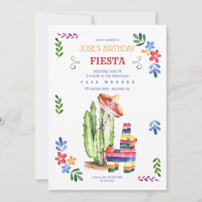 Invitación a la Fiesta de Cumpleaños (Anverso)