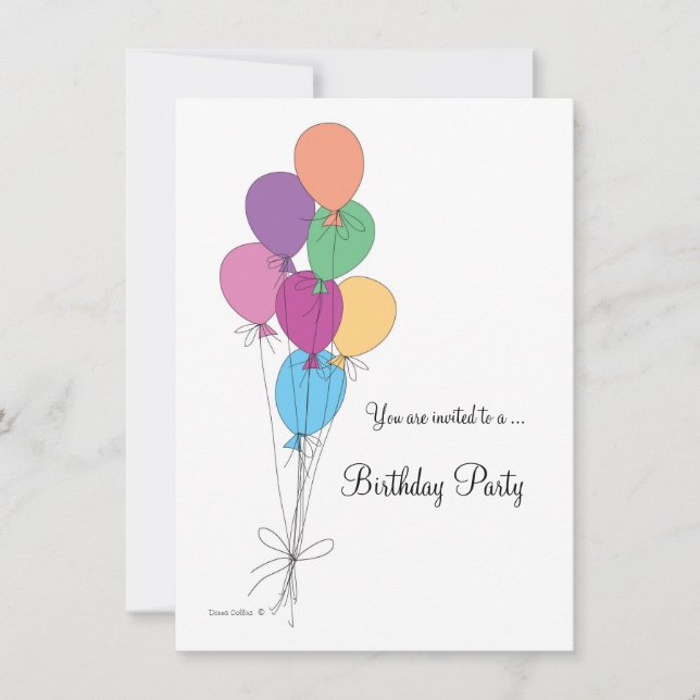 Invitación a la fiesta de cumpleaños (Anverso)