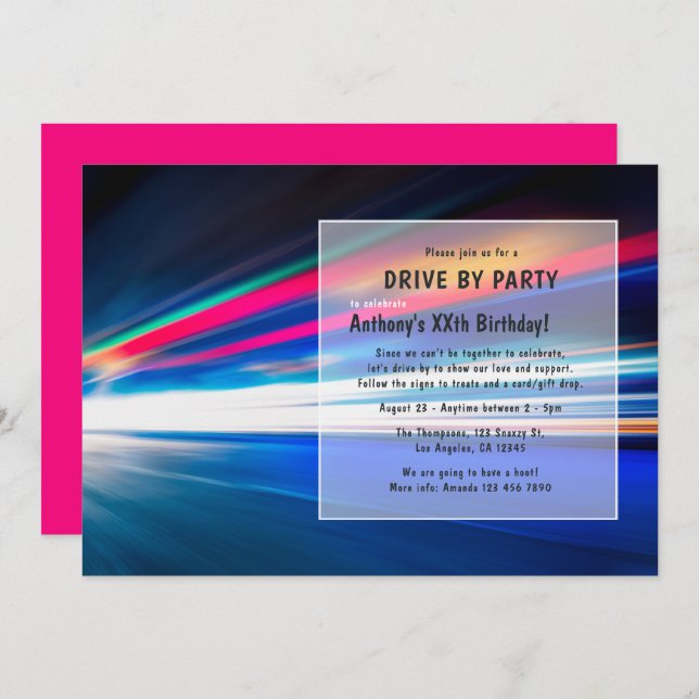Invitación a la fiesta de cumpleaños (Anverso / Reverso)