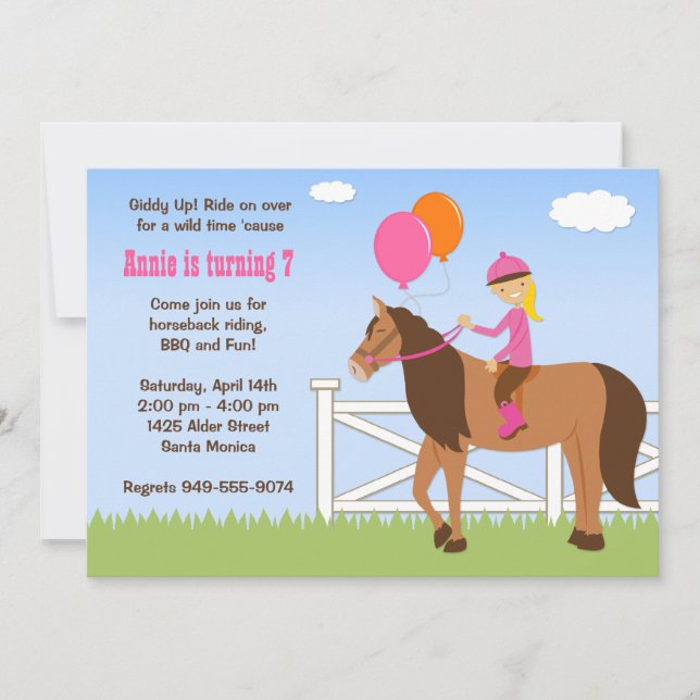 Invitación a la fiesta de cumpleaños (Anverso)