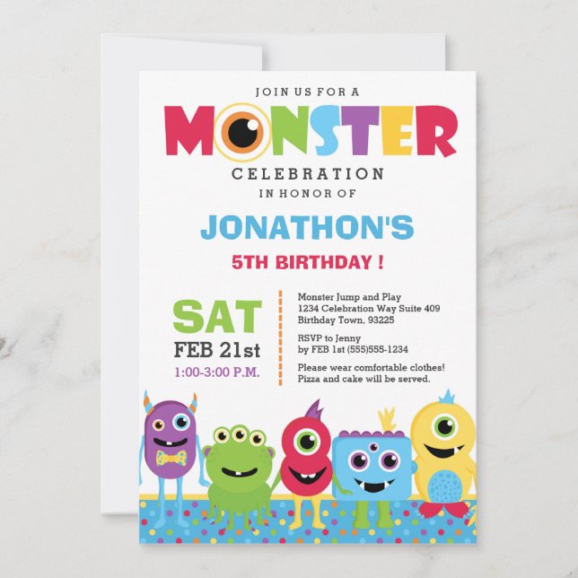 Invitación a la fiesta de cumpleaños (Anverso)