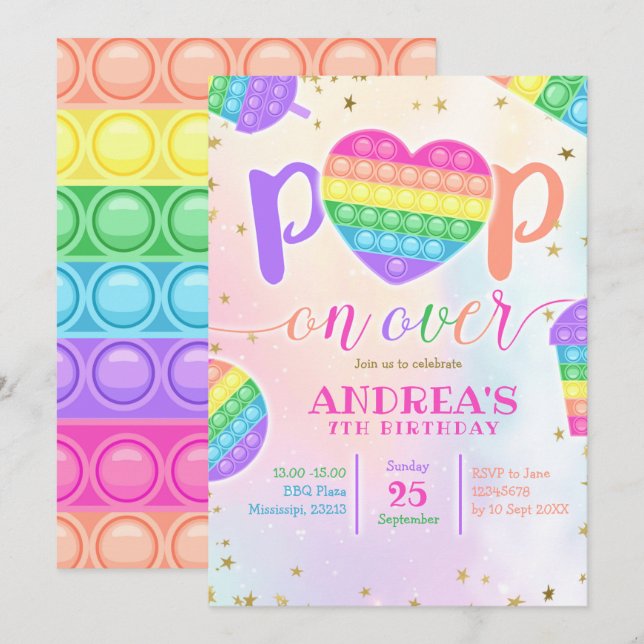 Invitación a la fiesta de cumpleaños (Anverso / Reverso)