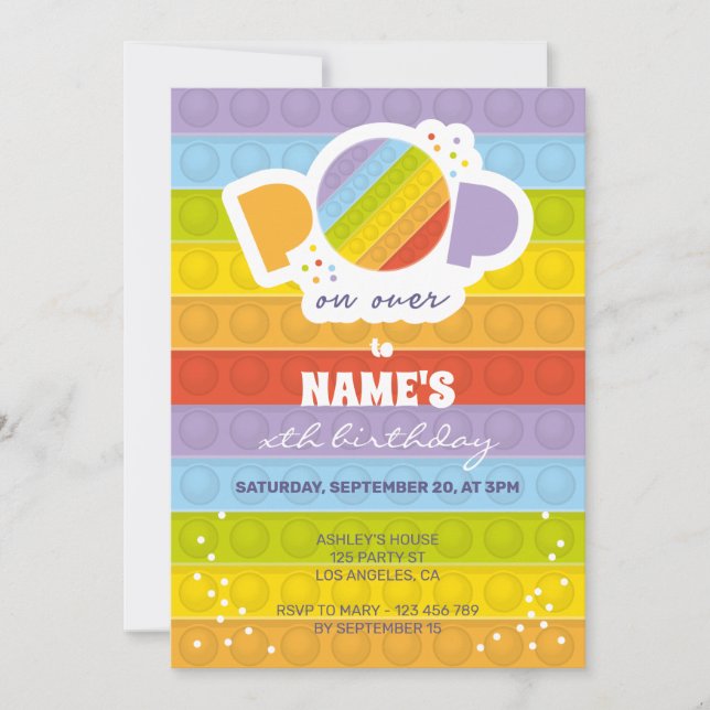 Invitación a la fiesta de cumpleaños (Anverso)