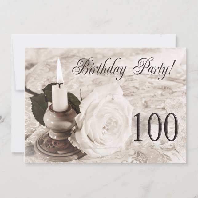 Invitación a la fiesta de cumpleaños 100 años (Anverso)