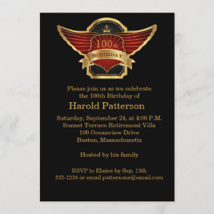 Invitación a la fiesta de cumpleaños 100 del Black