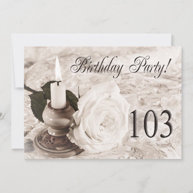 Invitación a la fiesta de cumpleaños 103 años (Anverso)