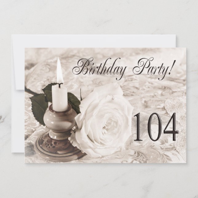 Invitación a la fiesta de cumpleaños 104 años (Anverso)