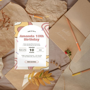 Invitación a la fiesta de cumpleaños 10 de Groovy 