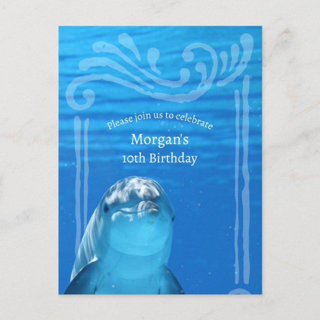 Invitación a la fiesta de cumpleaños 10 del Dolphi (Anverso)