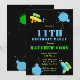 Invitación a la fiesta de cumpleaños 11 de Water G