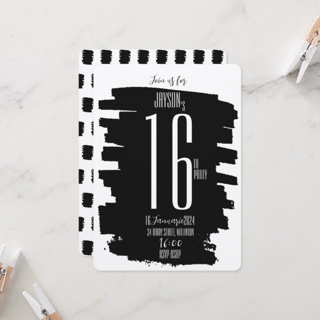 Invitación a la fiesta de cumpleaños 16 (Anverso/Reverso In Situ)