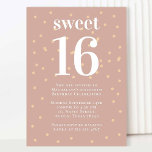 Invitación a la fiesta de cumpleaños 16<br><div class="desc">Personalizar este diseño con la fecha,  hora y ubicación. Esta tarjeta funciona estupendamente como invitación de cumpleaños para un fiesta.</div>