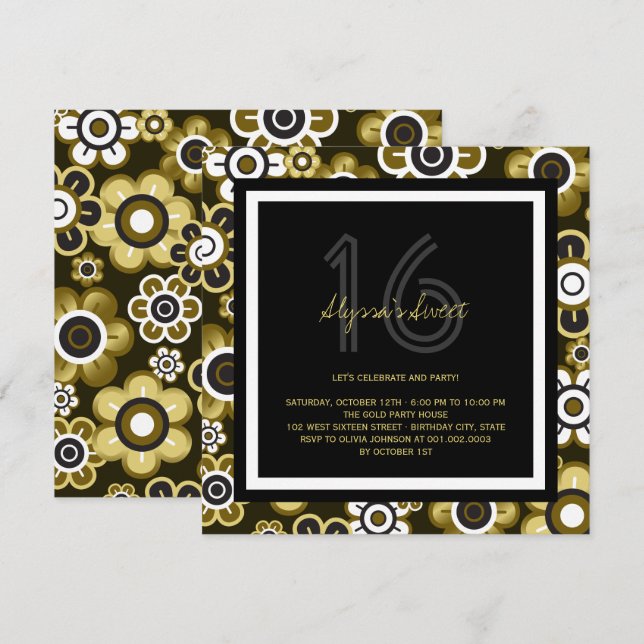 Invitación a la fiesta de cumpleaños 16 de la Moda (Anverso / Reverso)