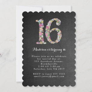 Invitación a la fiesta de cumpleaños 16 de los Chi