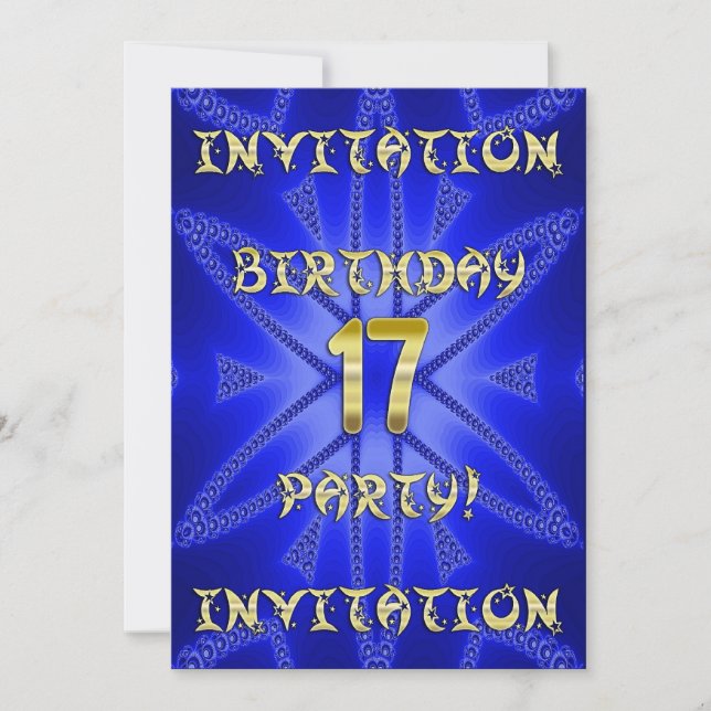 Invitación a la fiesta de cumpleaños 17 (Anverso)