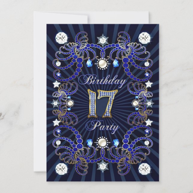 Invitación a la fiesta de cumpleaños 17 con masas  (Anverso)