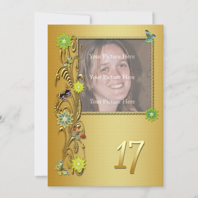 Invitación a la fiesta de cumpleaños 17 del Golden (Anverso)
