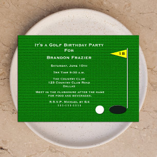 Invitación a la fiesta de cumpleaños 18º Golf Hole