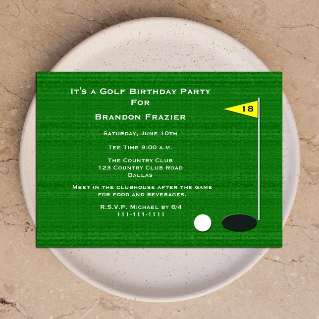 Invitación a la fiesta de cumpleaños 18º Golf Hole (Subido por el creador)