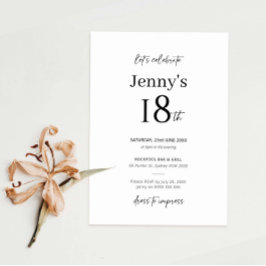 Invitación a la fiesta de cumpleaños 18 de la mini