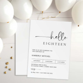 Invitación a la fiesta de cumpleaños 18 de la mini