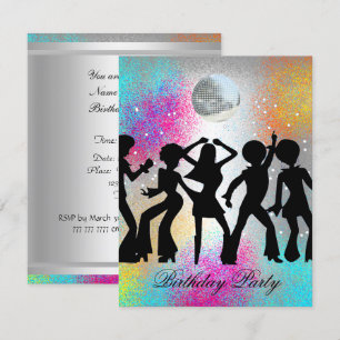 Invitación a la fiesta de cumpleaños 1 disco Dance