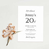 Invitación a la fiesta de cumpleaños 20 de la mini