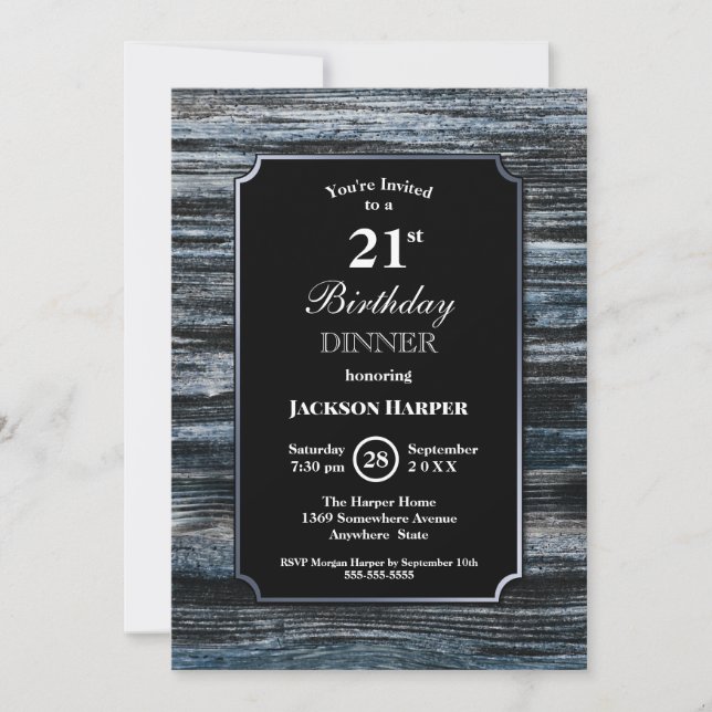 Invitación a la fiesta de cumpleaños 21 (Anverso)