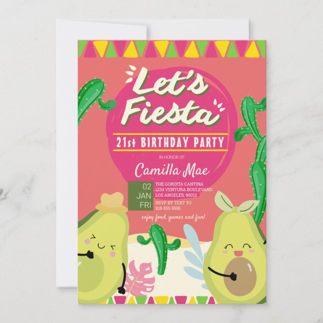 Invitación a la Fiesta de Cumpleaños 21 (Anverso)