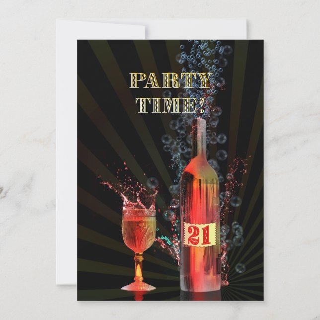 invitación a la fiesta de cumpleaños 21 (Anverso)