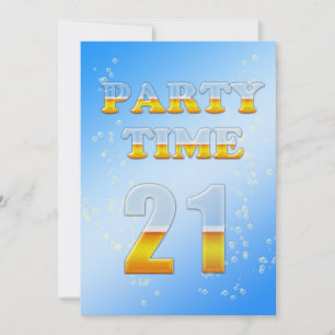 Invitación a la fiesta de cumpleaños 21 con cervez