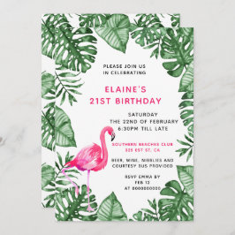 Invitación a la fiesta de cumpleaños 21 de Flaming