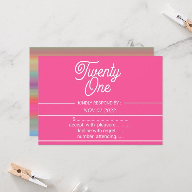 Invitación a la fiesta de cumpleaños 21 del Rainbo (Anverso/Reverso In Situ)