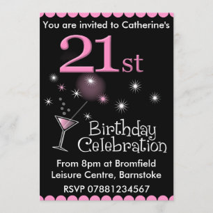 Invitación a la fiesta de cumpleaños 21 - Vidrio p