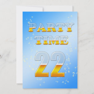 Invitación a la fiesta de cumpleaños 22 con cervez