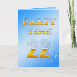 Invitación a la fiesta de cumpleaños 22 con mucha