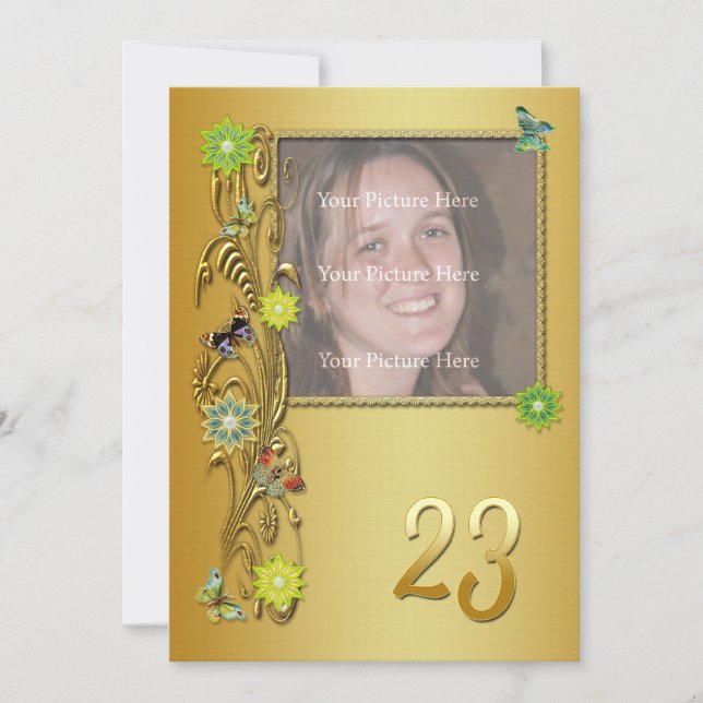 Invitación a la fiesta de cumpleaños 23 del Golden (Anverso)