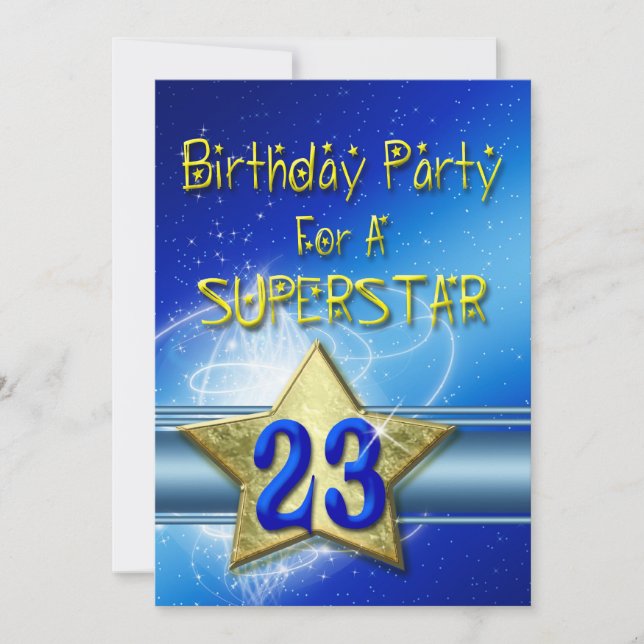 Invitación a la fiesta de cumpleaños 23 para una s (Anverso)