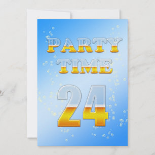 Invitación a la fiesta de cumpleaños 24 con cervez