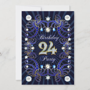Invitación a la fiesta de cumpleaños 24 con masas 