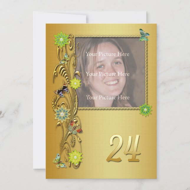Invitación a la fiesta de cumpleaños 24 del Golden (Anverso)