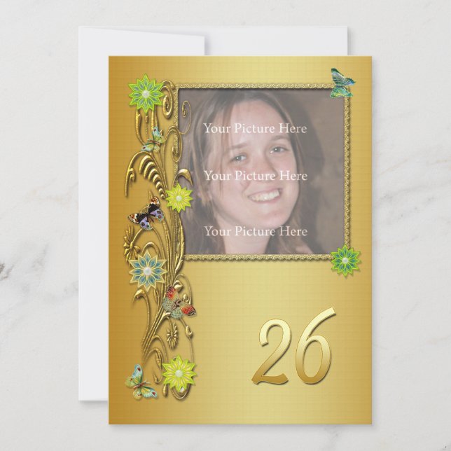 Invitación a la fiesta de cumpleaños 26 del Golden (Anverso)