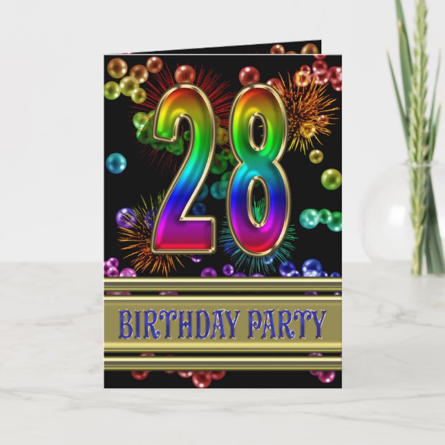 Invitación a la fiesta de cumpleaños 28 (Anverso)