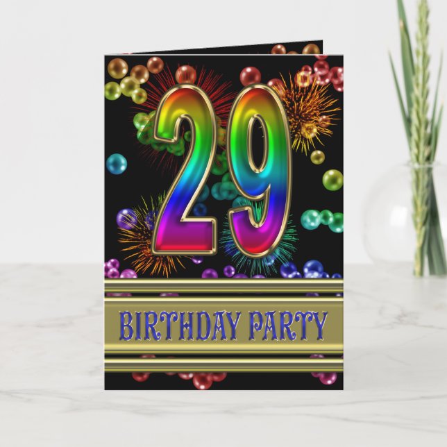 Invitación a la fiesta de cumpleaños 29 (Anverso)