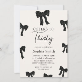 Invitación a la fiesta de cumpleaños 30 Black Bow